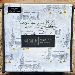 Kensie Home NYC Taxi Cab KING Size Sheet Set - New York City Skyline Cabs